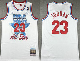 1991 #23 Michael Jordan White All Star Authentic Stitched NBA jersey