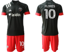 2020-21 D.C. United #10 FLORES Black Home Soccer Club Jersey
