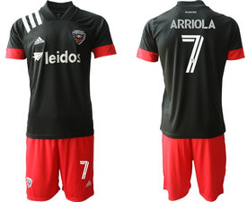 2020-21 D.C. United #7 Arriola Black Home Soccer Club Jersey
