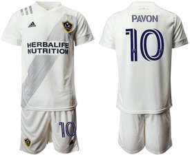 2020-21 Los Angeles Galaxy #10 PAVON White Home Soccer Club Jersey