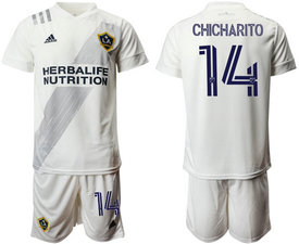 2020-21 Los Angeles Galaxy #14 CHICHARITO White Home Soccer Club Jersey