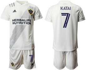 2020-21 Los Angeles Galaxy #7 KATAI White Home Soccer Club Jersey