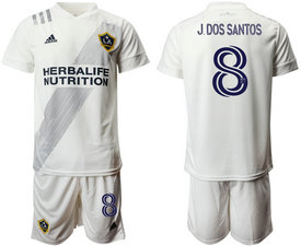 2020-21 Los Angeles Galaxy #8 J.DOS SANTOS White Home Soccer Club Jersey