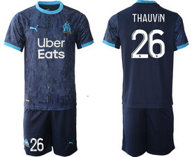2020-21 Marseilles #26 THAUVIN Away Soccer Club Jersey