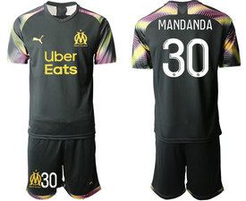 2020-21 Marseilles #30 MANDANDA black goalkeeper Soccer Club Jersey