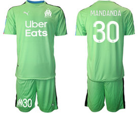 2020-21 Marseilles #30 MANDANDA fruit green goalkeeper Soccer Club Jersey