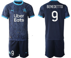 2020-21 Marseilles #9 BENEDETTO Away Soccer Club Jersey
