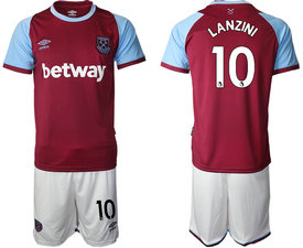 2020-21 West Ham United #10 LANZINI Home Soccer Club Jerseys