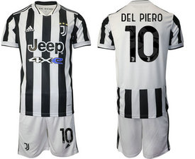 2021-22 Juventus #10 DEL PIERO Home Soccer Club Jersey