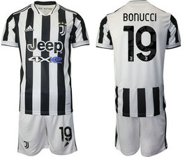 2021-22 Juventus #19 BONUCCI Home Soccer Club Jersey