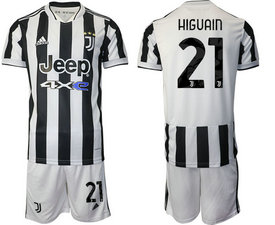 2021-22 Juventus #21 HIGUAIN Home Soccer Club Jersey