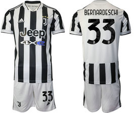 2021-22 Juventus #33 BERNARDESCHI Home Soccer Club Jersey