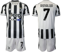 2021-22 Juventus #7 RONALDO Home Soccer Club Jersey