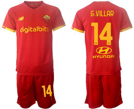 2021-22 Rome #14 G.VILLAR Home Soccer Club Jersey