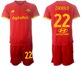 2021-22 Rome #22 ZANIOLO Home Soccer Club Jersey
