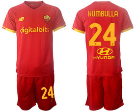 2021-22 Rome #24 KUMBULLA Home Soccer Club Jersey