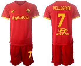 2021-22 Rome #7 PELLEGRINI Home Soccer Club Jersey