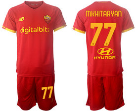 2021-22 Rome #77 MKHITARYAN Home Soccer Club Jersey