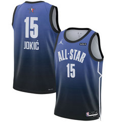 2023 All-Star #15 Nikola Jokic Blue Game Swingman Stitched Basketball Jersey