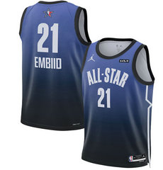 2023 All-Star #21 Joel Embiid Blue Game Swingman Stitched Basketball Jersey