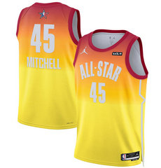 2023 All-Star #45 Donovan Mitchell Orange Game Swingman Stitched Basketball Jersey