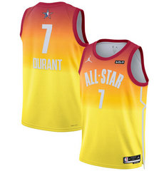 2023 All-Star #7 Kevin Durant Orange Game Swingman Stitched Basketball Jersey