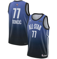 2023 All-Star #77 Luka Doncic Blue Game Swingman Stitched Basketball Jersey