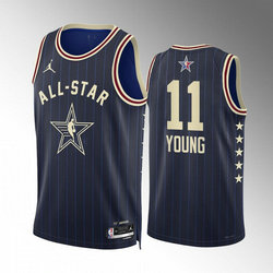 2024 All-Star #11 Trae Young Crimson Stitched Navy Basketball Jersey