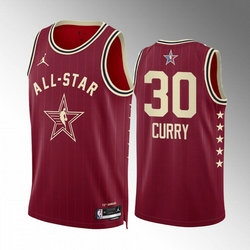 2024 All-Star #30 Stephen Curry Crimson Stitched Basketball Jersey