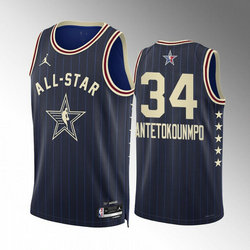 2024 All-Star #34 Giannis Antetokounmpo Stitched Navy Basketball Jersey
