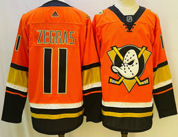 Adidas Anaheim Ducks #11 Trevor Zegras Orange Authentic Stitched NHL Jersey