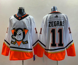 Adidas Anaheim Ducks #11 Trevor Zegras White Authentic Stitched NHL Jersey