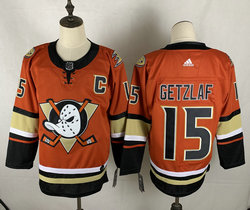 Adidas Anaheim Ducks #15 Ryan Getzlaf Orange C patch Authentic Stitched NHL Jersey