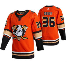 Adidas Anaheim Ducks #36 John Gibson Orange Authentic Stitched NHL jersey