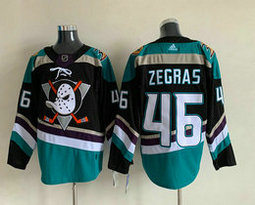 Adidas Anaheim Ducks #46 Trevor Zegras Black Authentic Stitched NHL Jersey