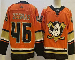 Adidas Anaheim Ducks #46 Trevor Zegras Orange Authentic Stitched NHL Jersey