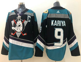 Adidas Anaheim Ducks #9 Paul Kariya Black Authentic Stitched NHL Jersey