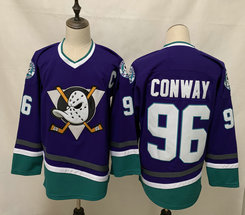 Adidas Anaheim Ducks #96 Ducks conway Purple 2020-21 Reverse Retro Authentic Stitched NHL Jersey