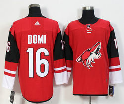 Adidas Arizona Coyotes #16 Max Domi Red Authentic Stitched NHL Jersey