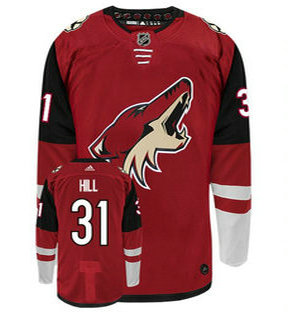 Adidas Arizona Coyotes #31 Adin Hill Red Home Authentic Stitched NHL Jersey