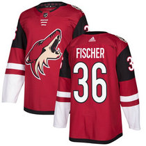 Adidas Arizona Coyotes #36 Christian Fischer Burgundy Red Home Authentic Stitched NHL Jersey