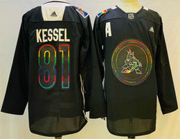 Adidas Arizona Coyotes #81 Phil Kessel 2022 Black Pride Night Authentic Stitched NHL Jersey