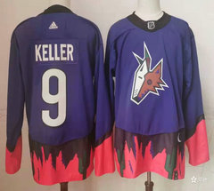 Adidas Arizona Coyotes #9 Clayton Keller Purple Throwback Authentic Stitched NHL Jersey