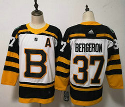 Adidas Boston Bruins #37 Patrice Bergeron White 2019 Winter Classic Authentic Stitched NHL Jersey