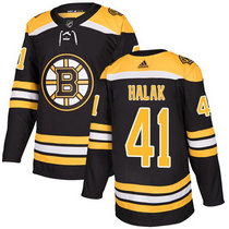 Adidas Boston Bruins #41 Jaroslav Halak Black Home Authentic Stitched NHL Jersey