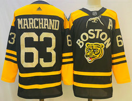 Adidas Boston Bruins #63 Brad Marchand 2022-23 Winter Classic Authentic Stitched NHL jersey
