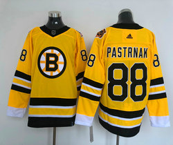 Adidas Boston Bruins #88 David Pastrnak Gold 2021 Reverse Retro Authentic Stitched NHL jersey