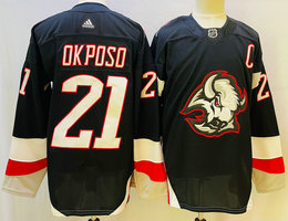 Adidas Buffalo Sabres #21 Kyle Okposo 2022-23 Black Third Authentic Stitched NHL jersey