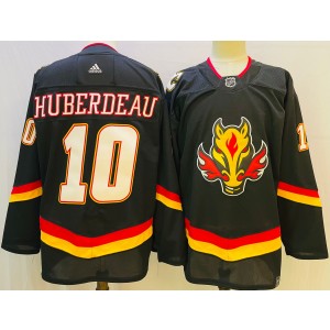 Adidas Calgary Flames #10 Jonathan Huberdeau 2021 Reverse Retro Authentic Stitched NHL Jerseys