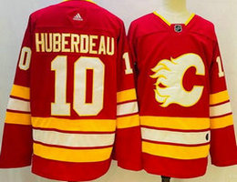 Adidas Calgary Flames #10 Jonathan Huberdeau Red Authentic Stitched NHL Jersey